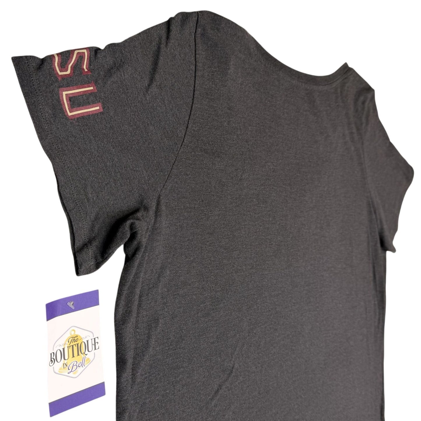 Nike Womens 2X FSU Seminoles Graphic Tee Gray Athletic Cut Flaming Spear