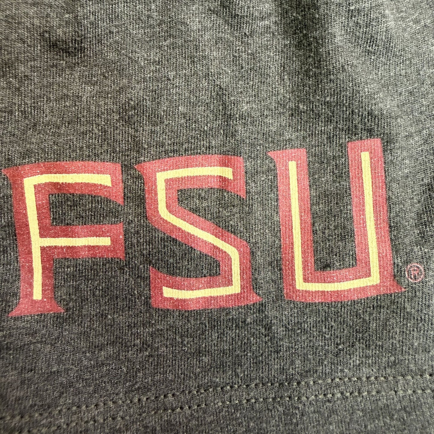 Nike Womens 2X FSU Seminoles Graphic Tee Gray Athletic Cut Flaming Spear