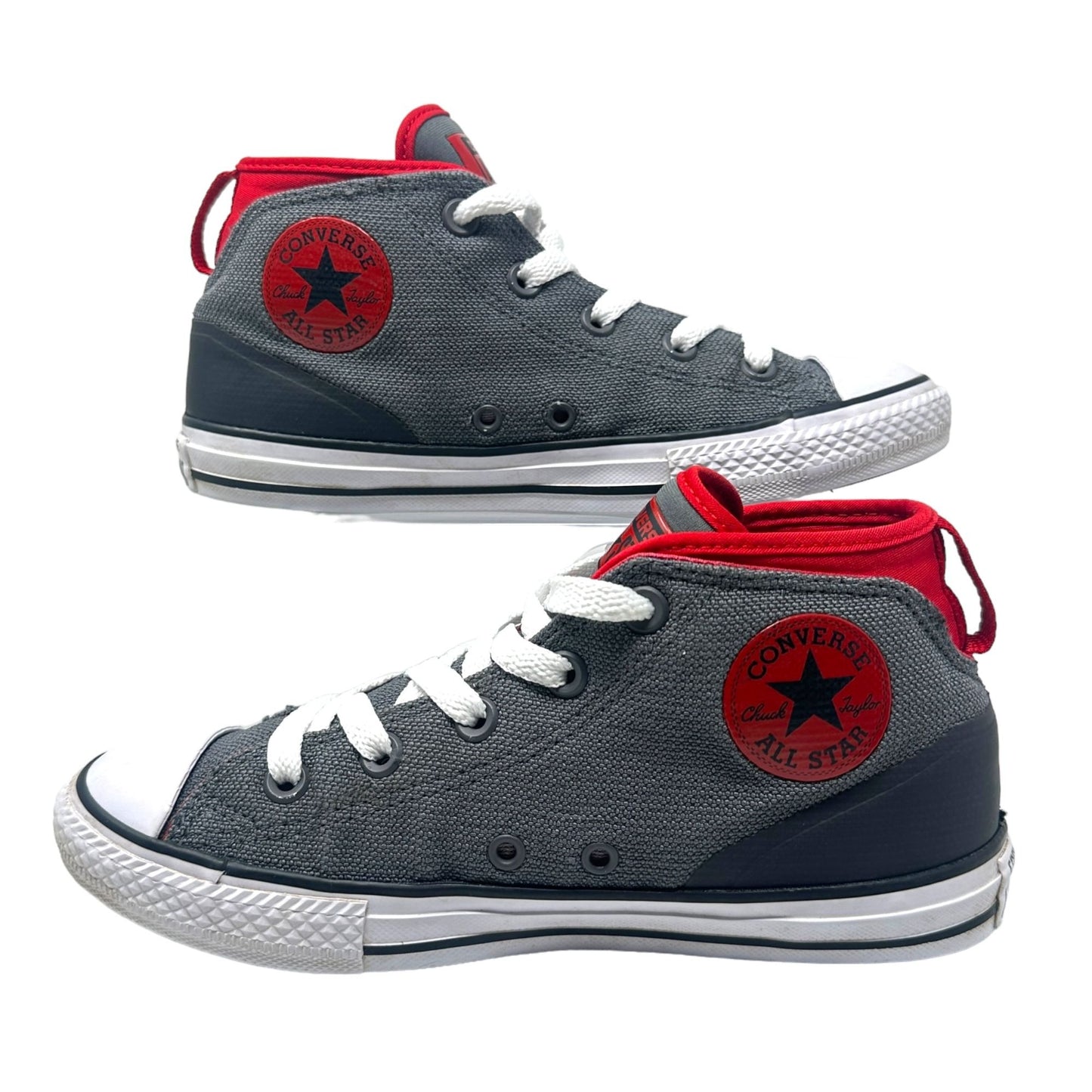 Converse Boys Junior 3 CTAS Syde Street Thunder Mid-Top Casino Sneakers Red Gray