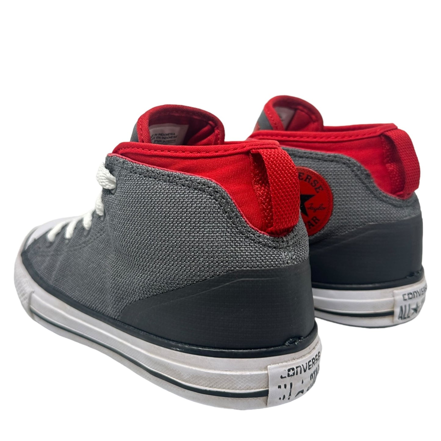 Converse Boys Junior 3 CTAS Syde Street Thunder Mid-Top Casino Sneakers Red Gray