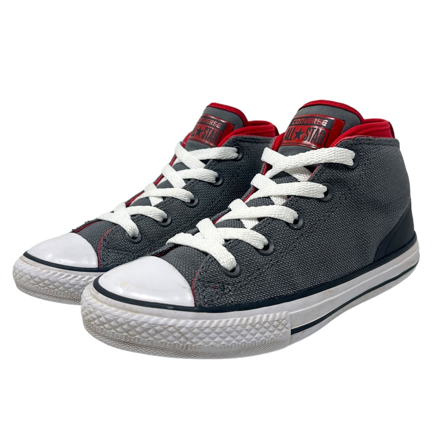 Converse Boys Junior 3 CTAS Syde Street Thunder Mid-Top Casino Sneakers Red Gray