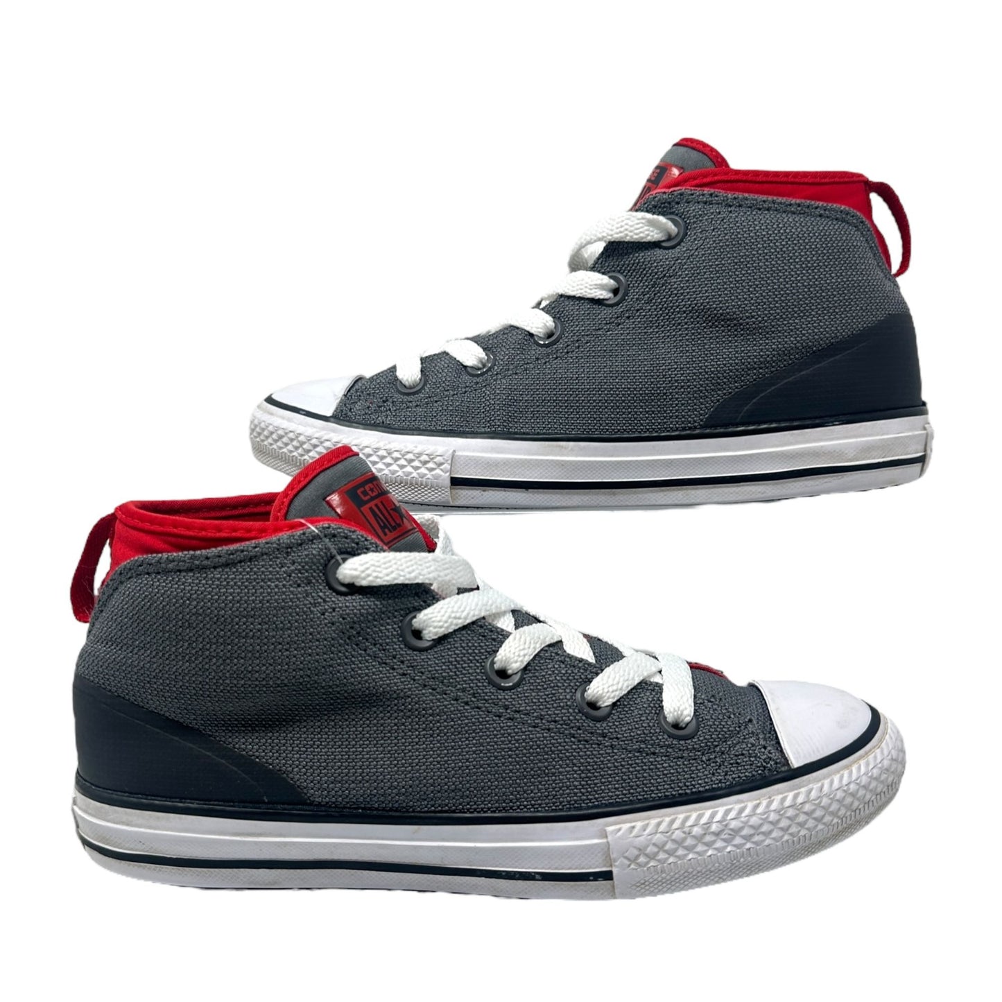 Converse Boys Junior 3 CTAS Syde Street Thunder Mid-Top Casino Sneakers Red Gray