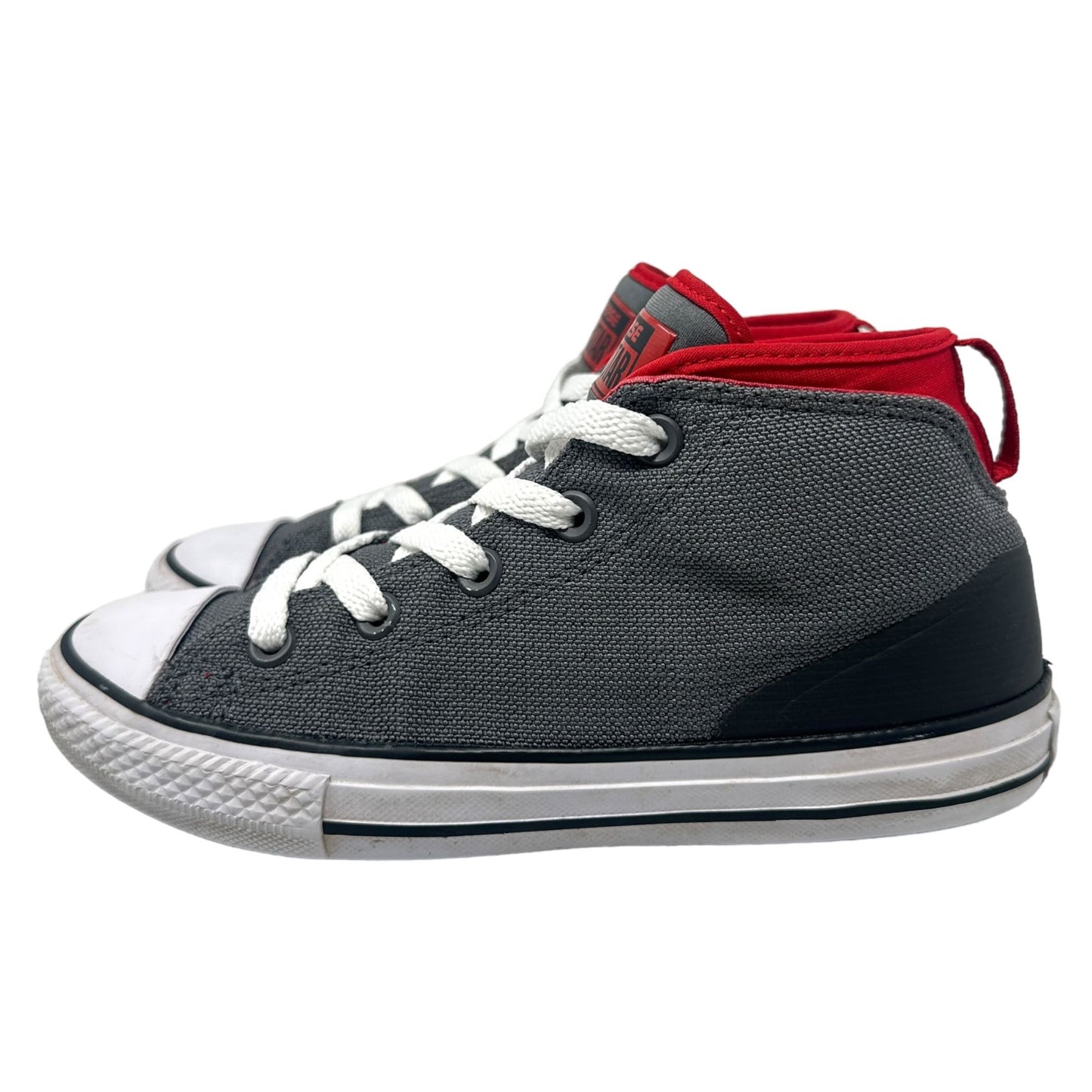 Converse Boys Junior 3 CTAS Syde Street Thunder Mid-Top Casino Sneakers Red Gray