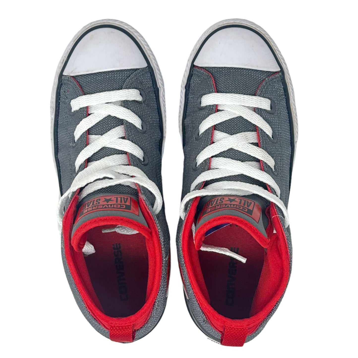 Converse Boys Junior 3 CTAS Syde Street Thunder Mid-Top Casino Sneakers Red Gray