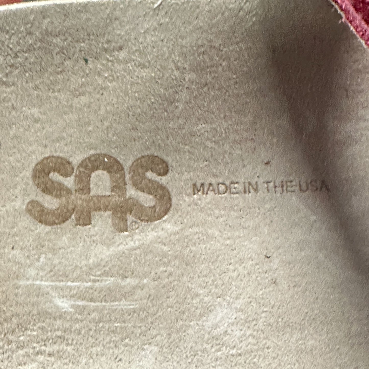 SAS Naples Slide Sandal Red Leather 8.5 M Tripad Comfort Strap Vacation Resort