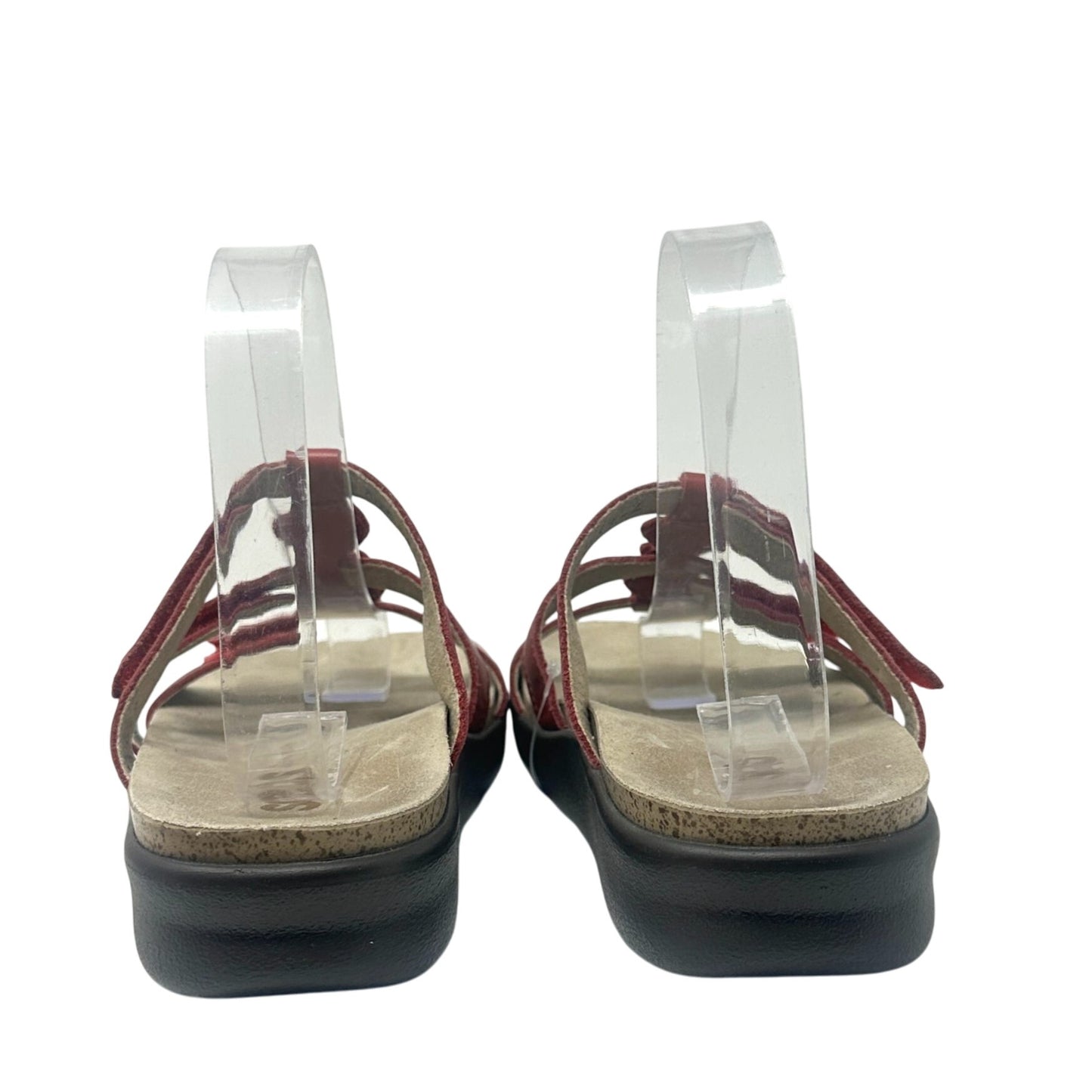 SAS Naples Slide Sandal Red Leather 8.5 M Tripad Comfort Strap Vacation Resort