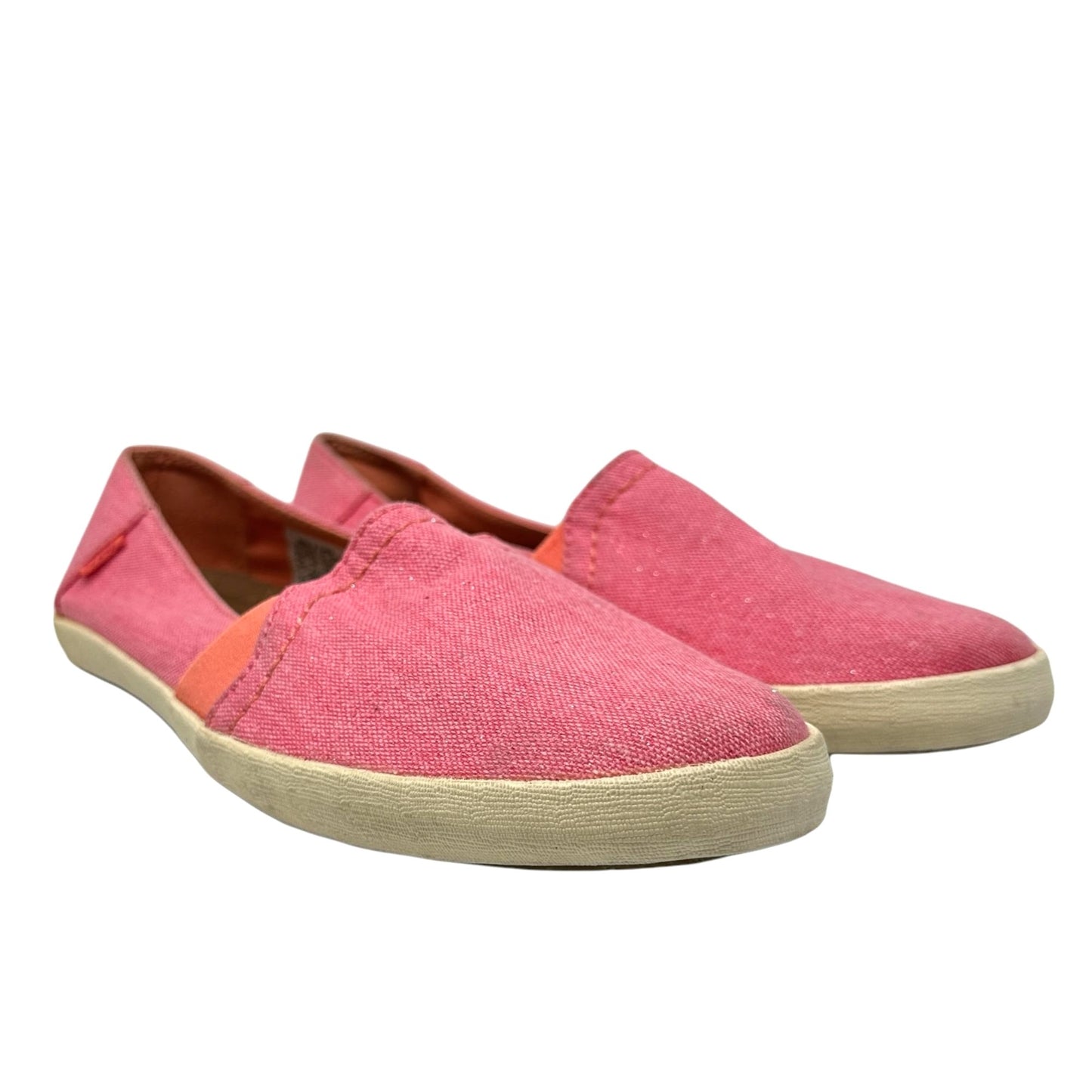 Reef Womens 9.5 Sun Drift Pink Canvas Slip On Casual Loafer Shoes Round Toe