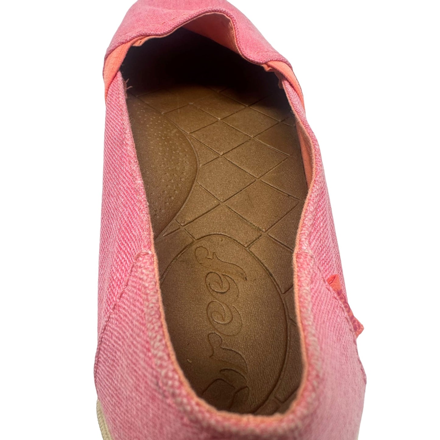 Reef Womens 9.5 Sun Drift Pink Canvas Slip On Casual Loafer Shoes Round Toe