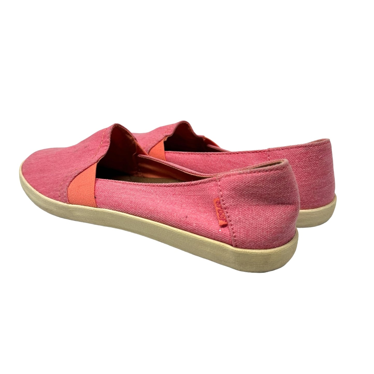 Reef Womens 9.5 Sun Drift Pink Canvas Slip On Casual Loafer Shoes Round Toe