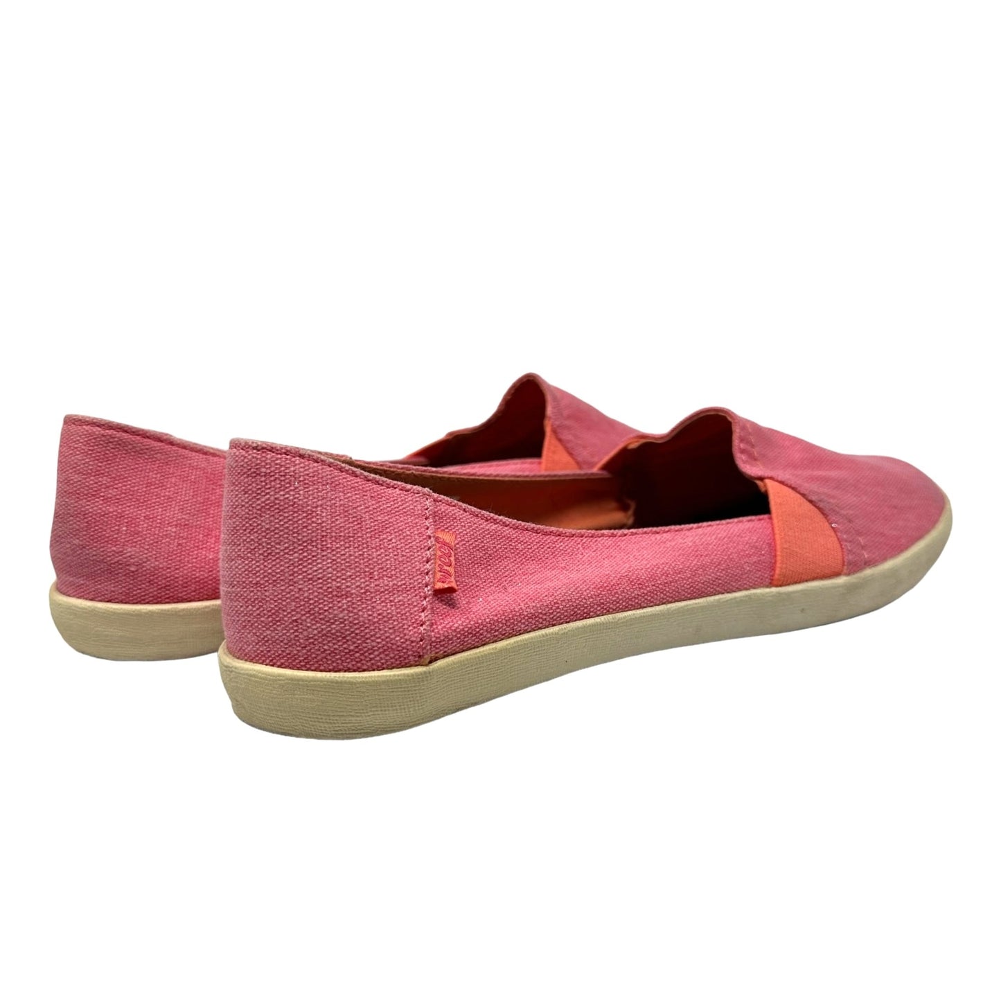 Reef Womens 9.5 Sun Drift Pink Canvas Slip On Casual Loafer Shoes Round Toe