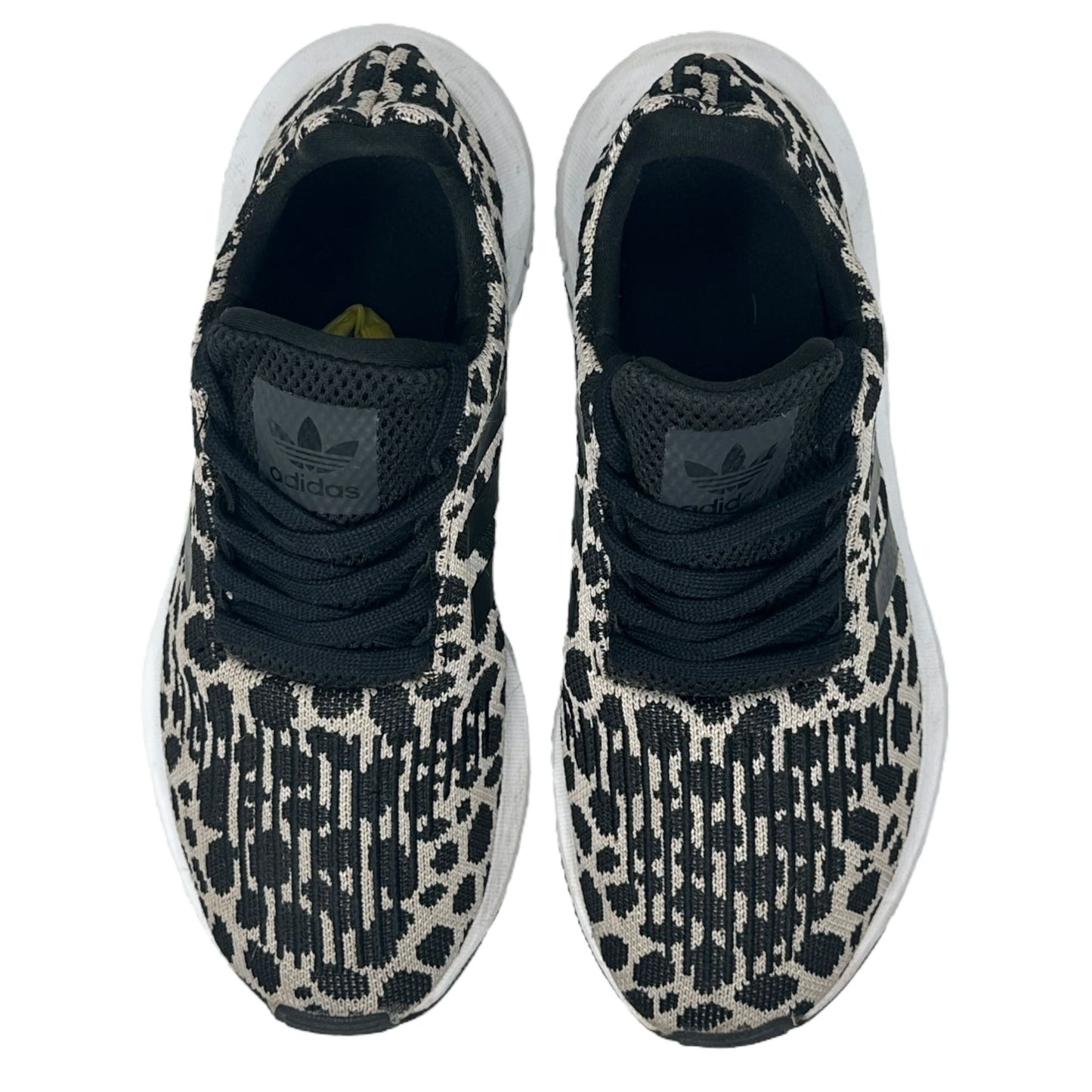 Adidas Womens 7 Cheetah Print Swift Run Running Sneakers Black White Athletic