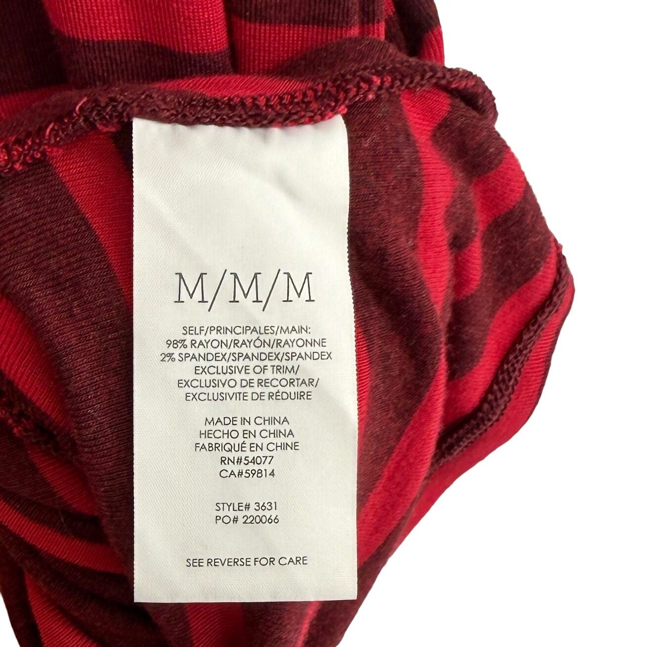 CAbi Womens M Sweet Talk Striped Peplum Shirt Ruffle Short Sleeve Garnet Red