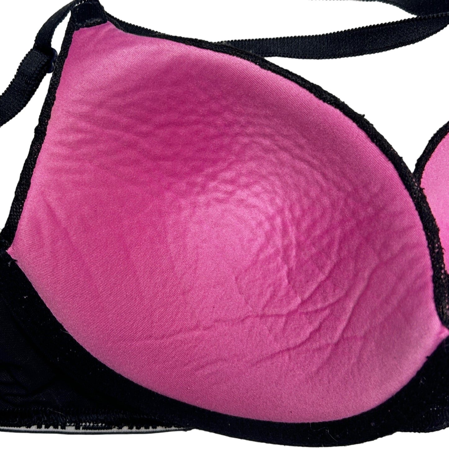 Victoria's Secret PINK 34DD Black Bra Cheetah Print Criss Cross Back Underwire