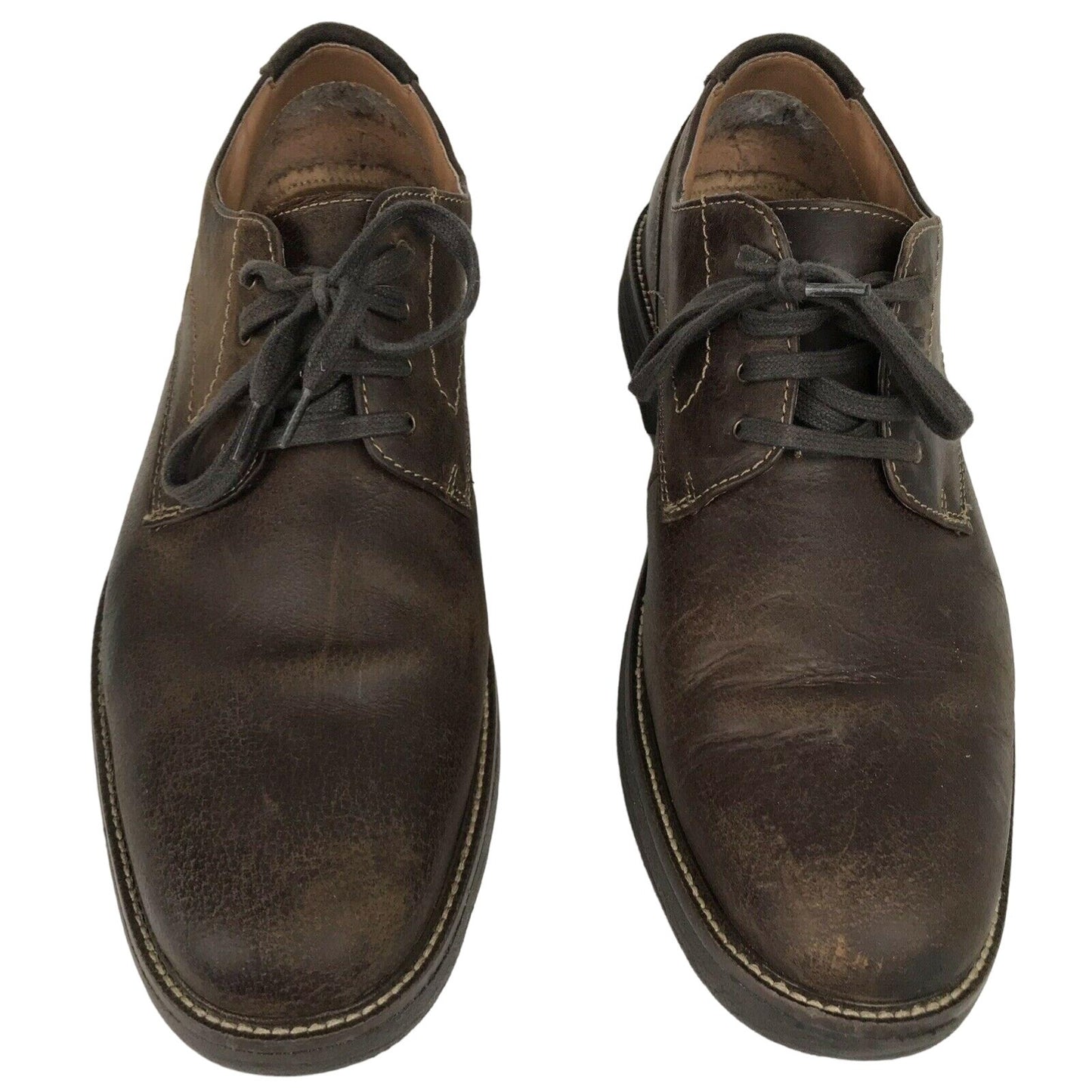 Dockers Mens 10.5 Brown Leather Parkway Oxfords Lace Up Casual Work Dress Shoes