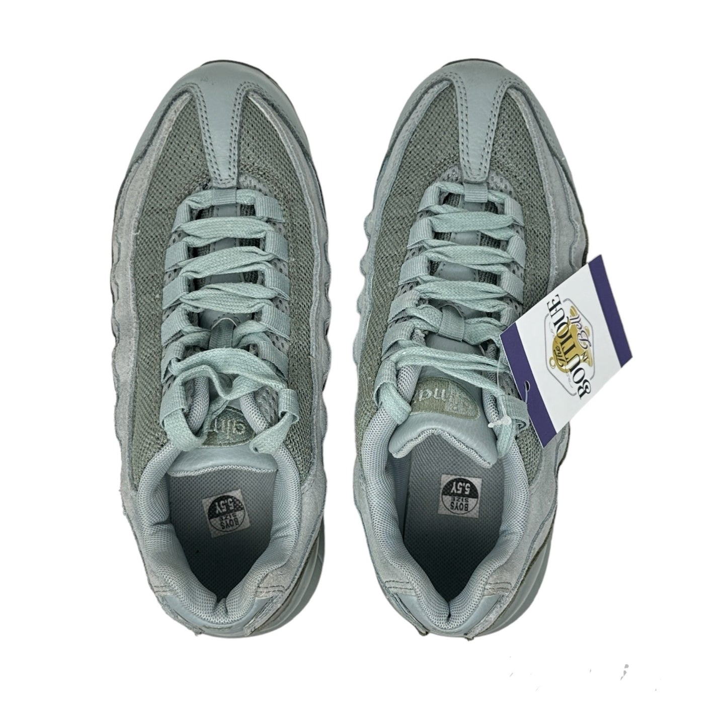 Nike Air Max 95 Youth 5.5Y Grey Green 905348-015 Sneakers Low Top Shoes Training