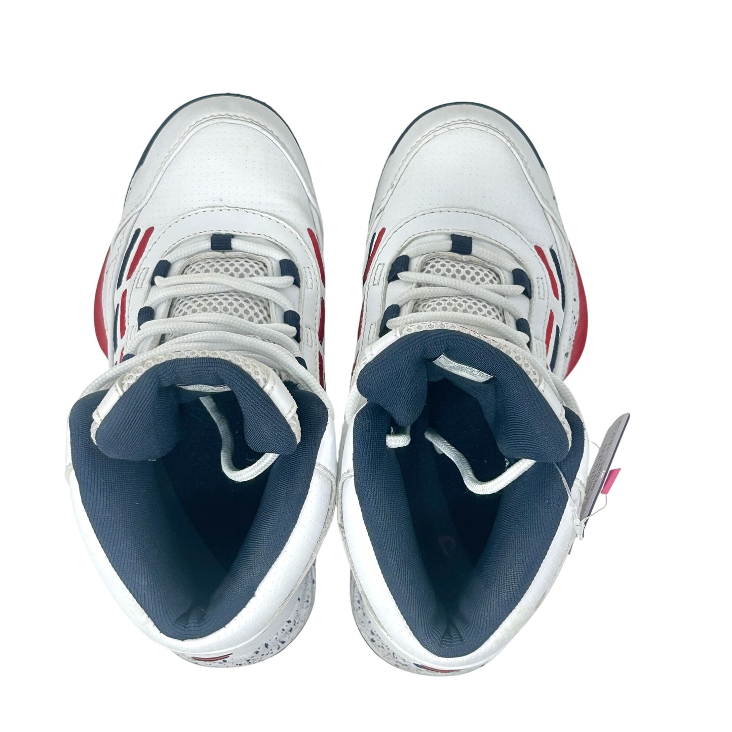 Fila Spitfire Boys 4 Mid-Cut White Red Blue Youth Basketball Sneakers