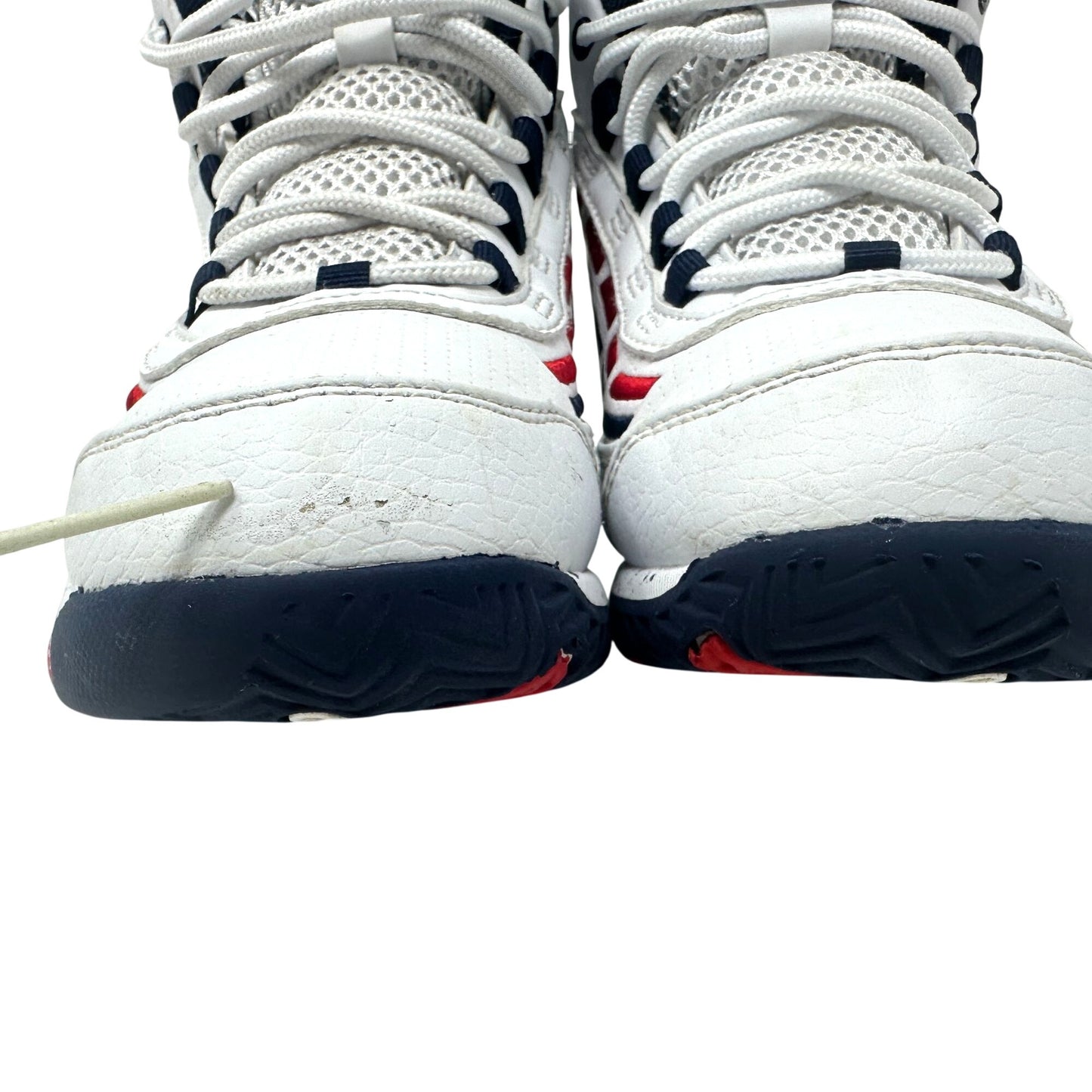 Fila Spitfire Boys 4 Mid-Cut White Red Blue Youth Basketball Sneakers