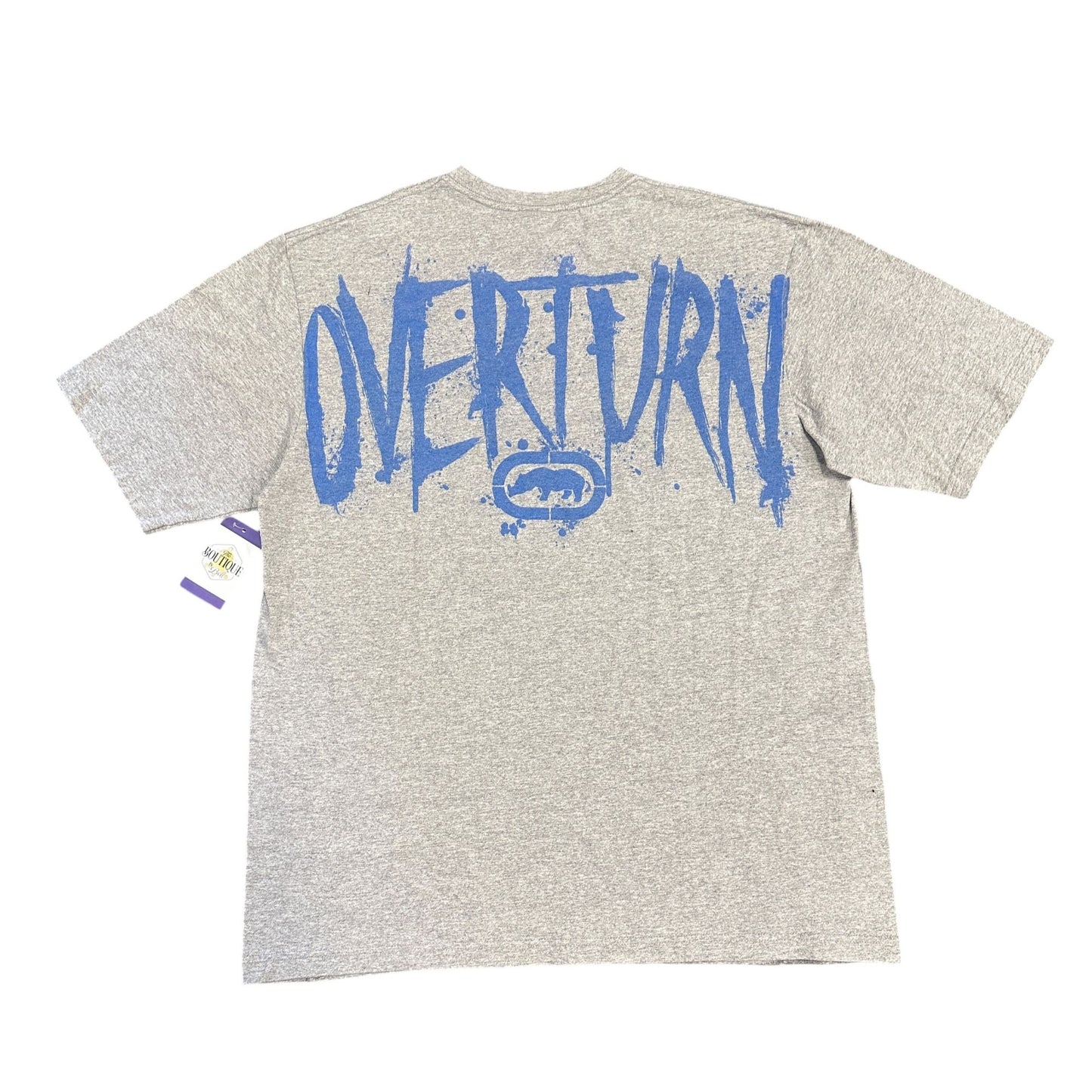 Vintage Ecko Unltd XXL Gray Overcome Overturn Graphic T-Shirt Skull Prison Bars