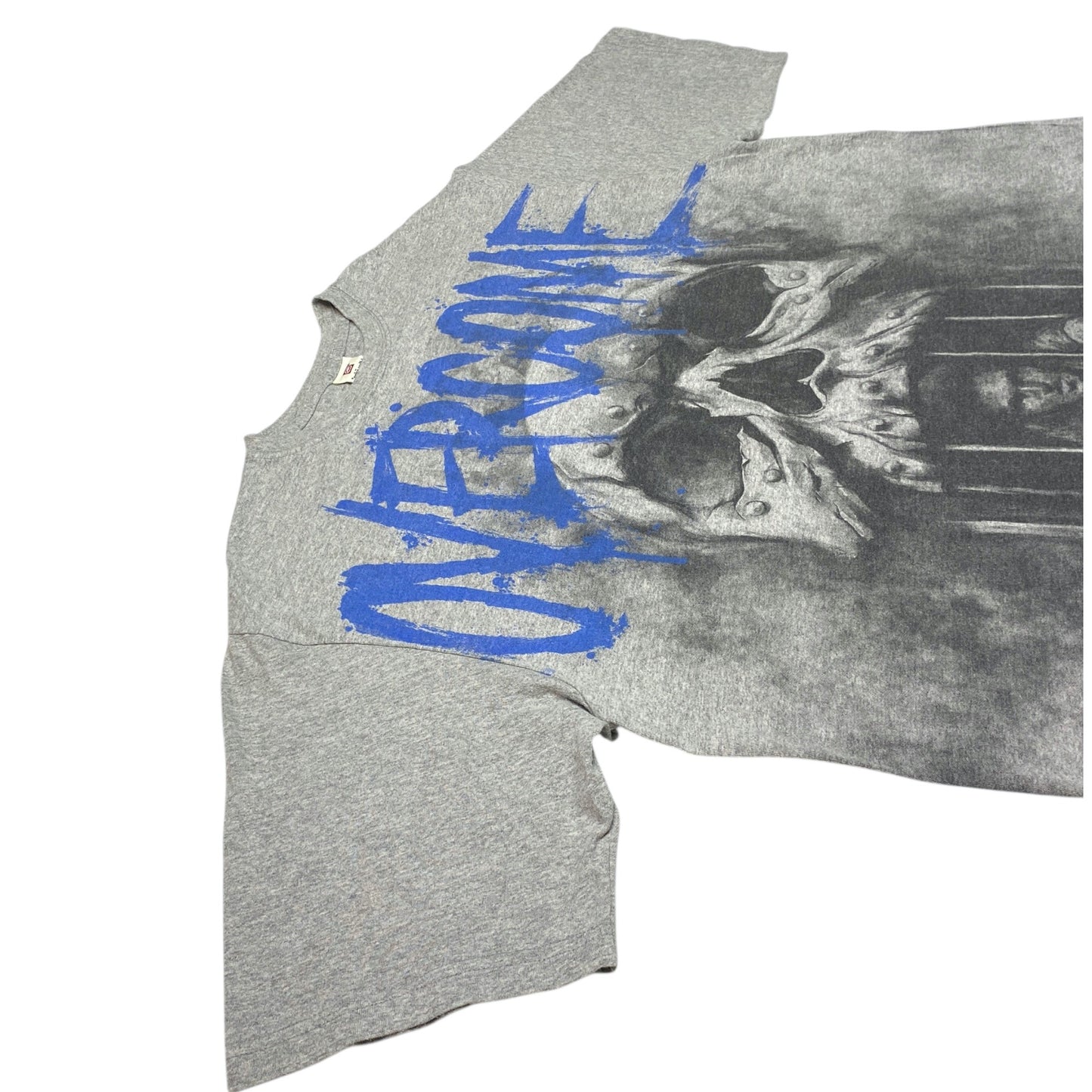 Vintage Ecko Unltd XXL Gray Overcome Overturn Graphic T-Shirt Skull Prison Bars