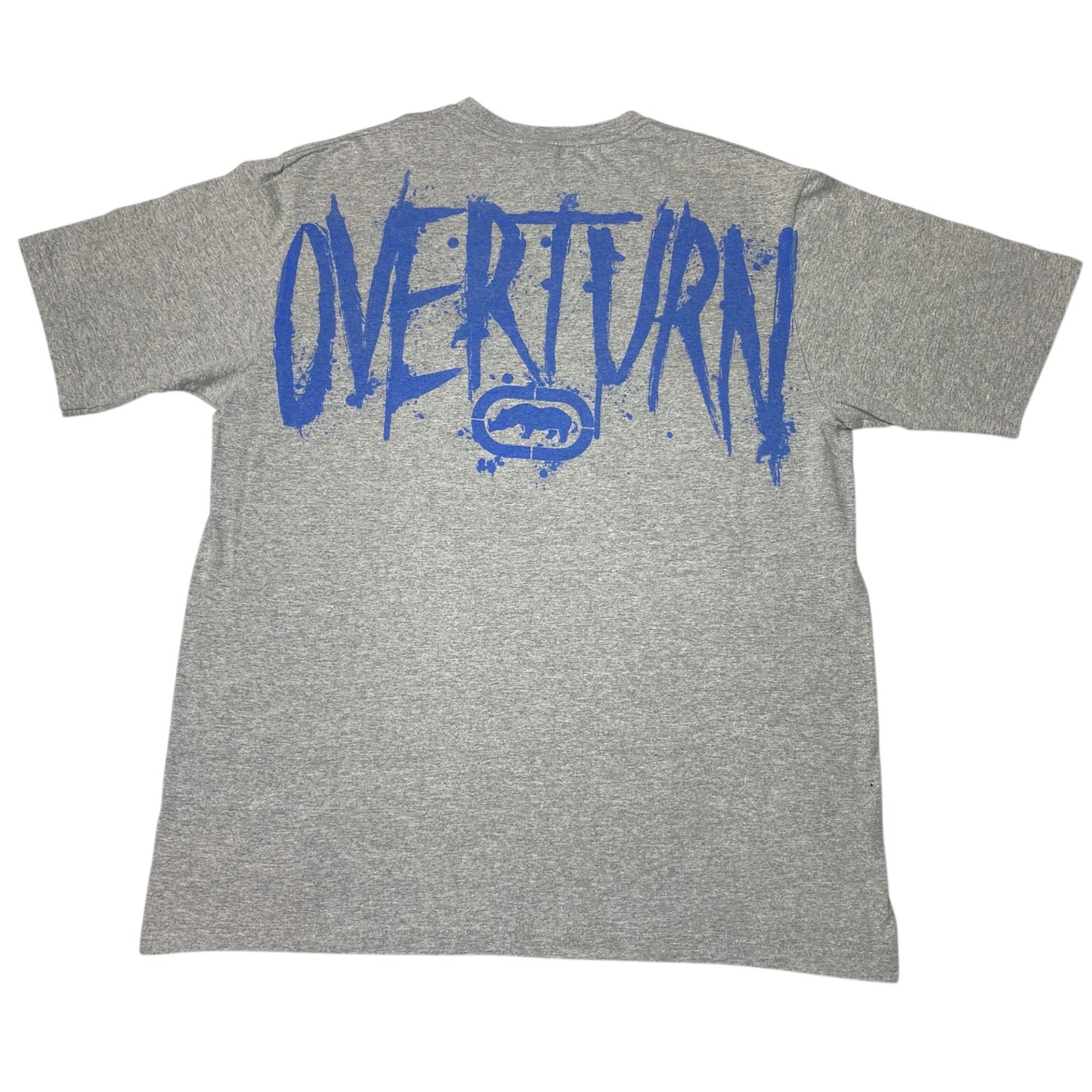 Vintage Ecko Unltd XXL Gray Overcome Overturn Graphic T-Shirt Skull Prison Bars