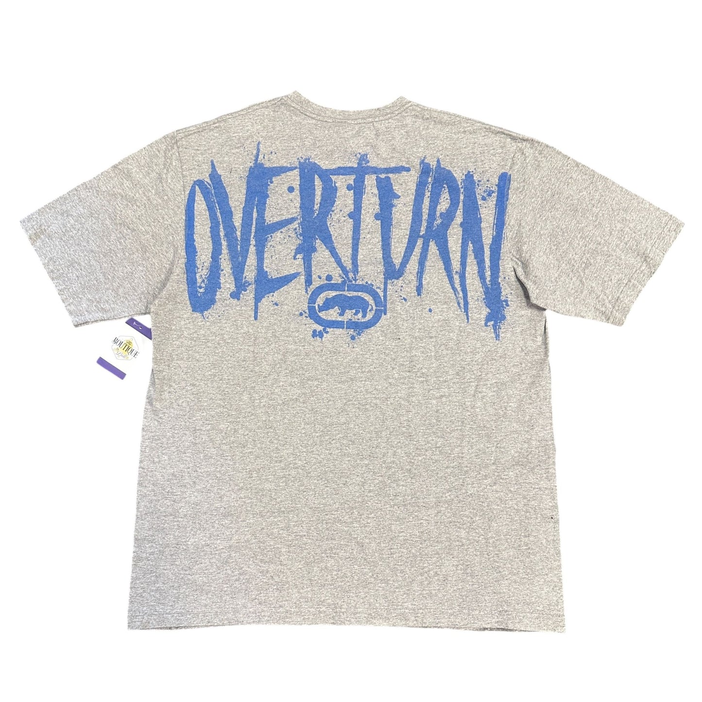 Vintage Ecko Unltd XXL Gray Overcome Overturn Graphic T-Shirt Skull Prison Bars
