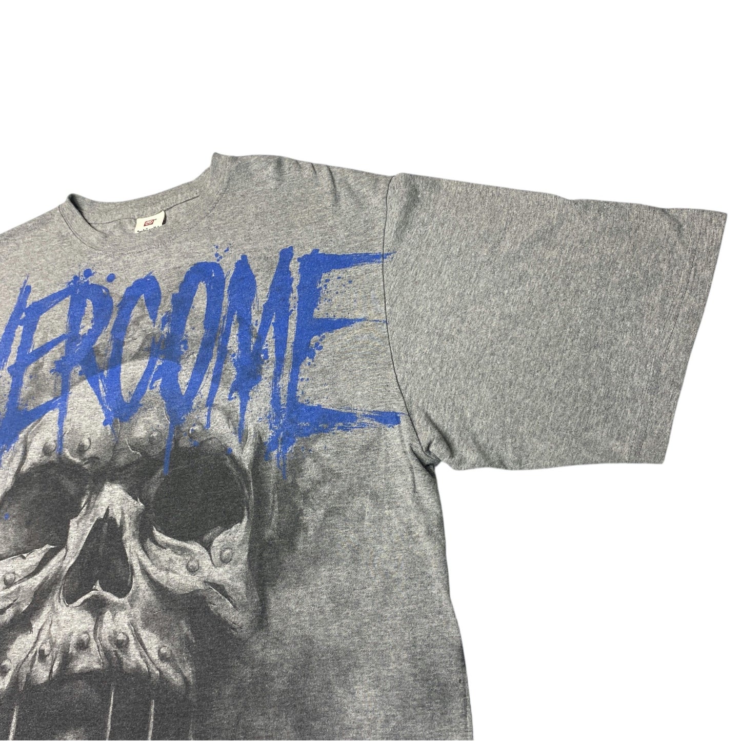 Vintage Ecko Unltd XXL Gray Overcome Overturn Graphic T-Shirt Skull Prison Bars