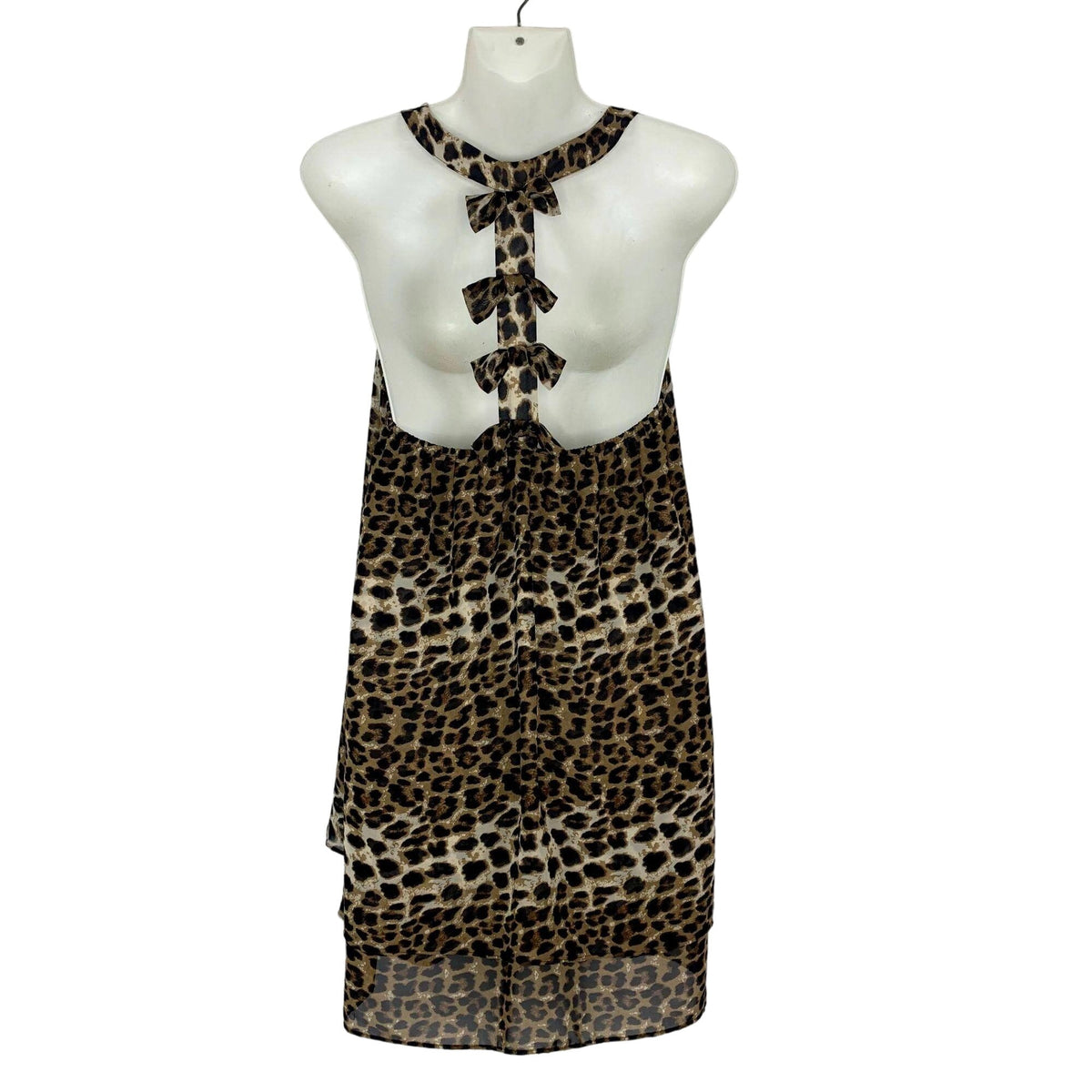 In Bloom L T-Back Chiffon Tank Top Animal Print Scoop Neck Sleeveless Tulip Back