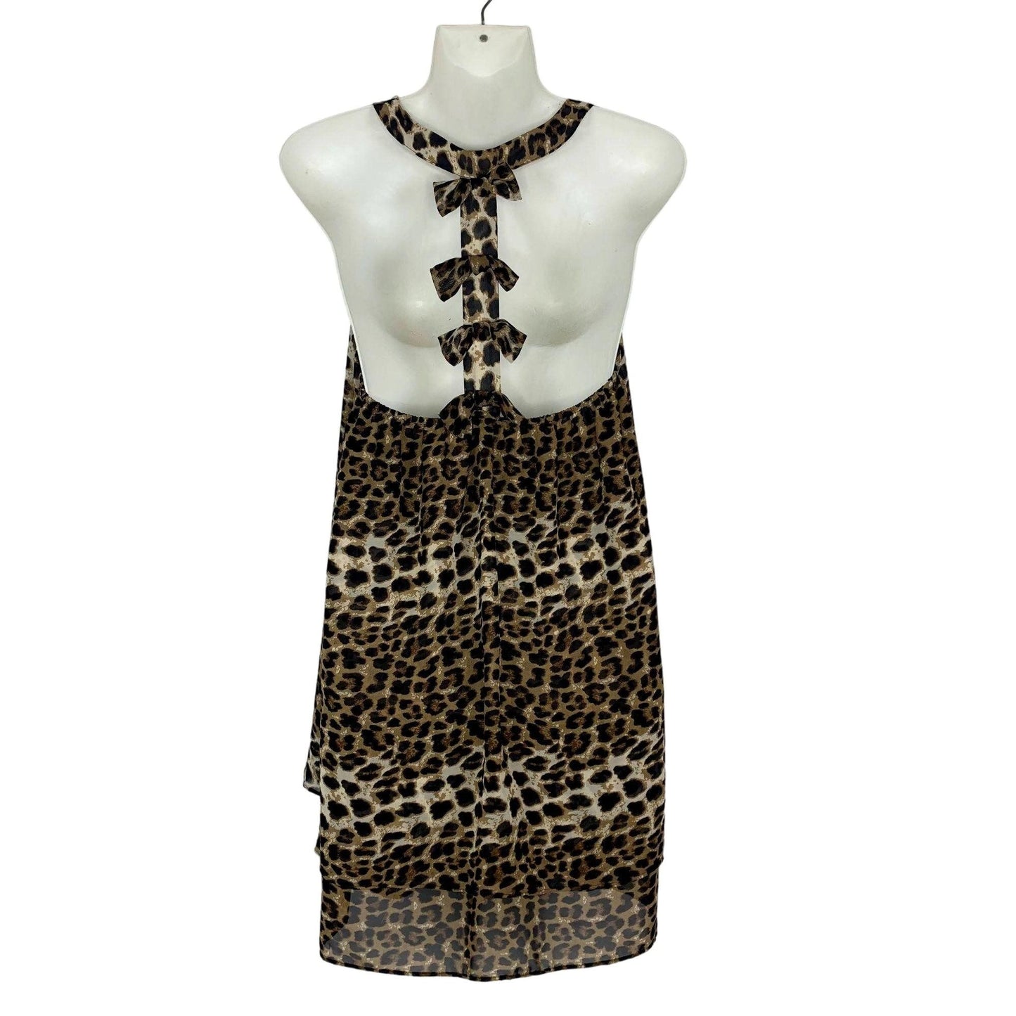 In Bloom L T-Back Chiffon Tank Top Animal Print Scoop Neck Sleeveless Tulip Back