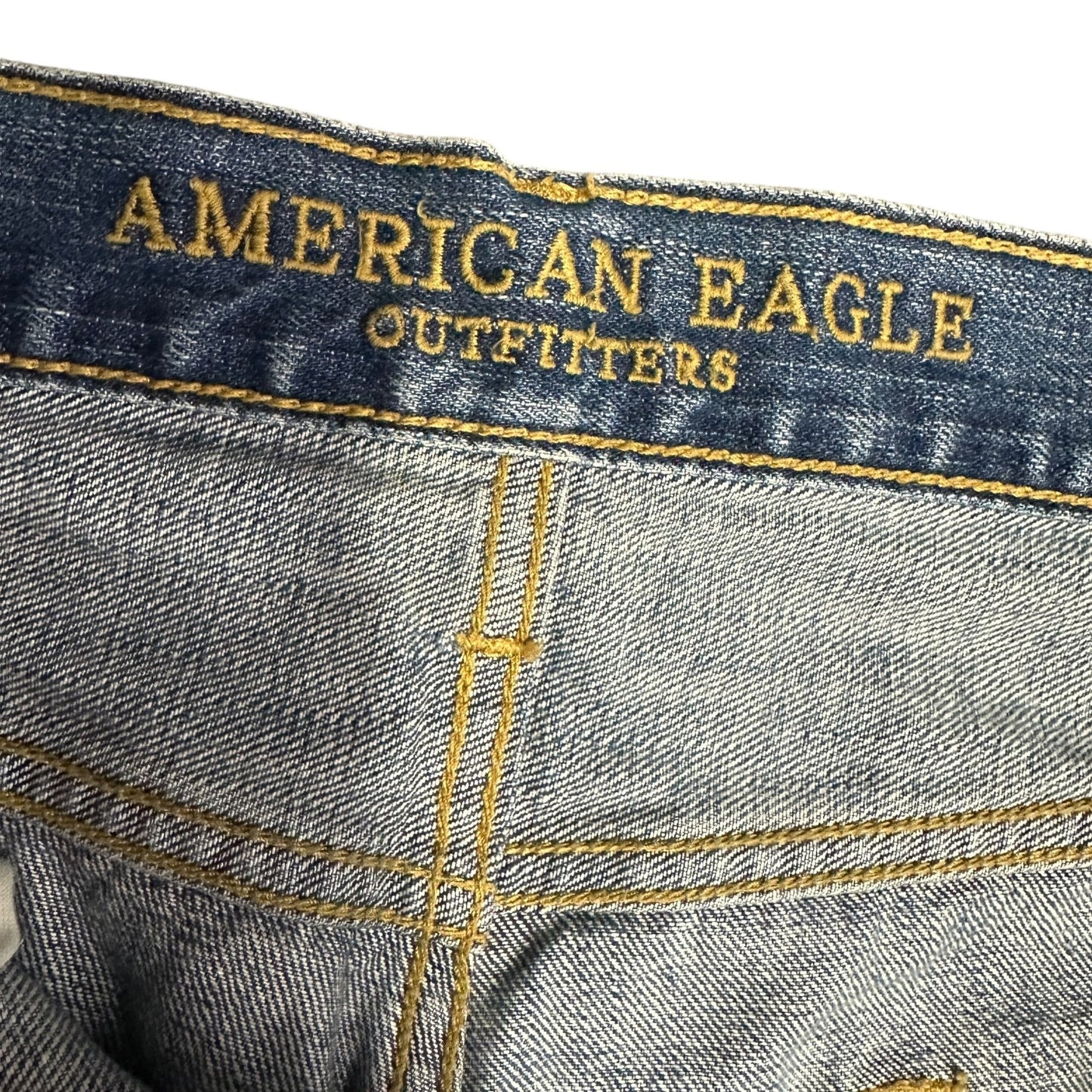 American Eagle Outfitters Mens 32X36 Classic Boot Blue Jeans Distressed