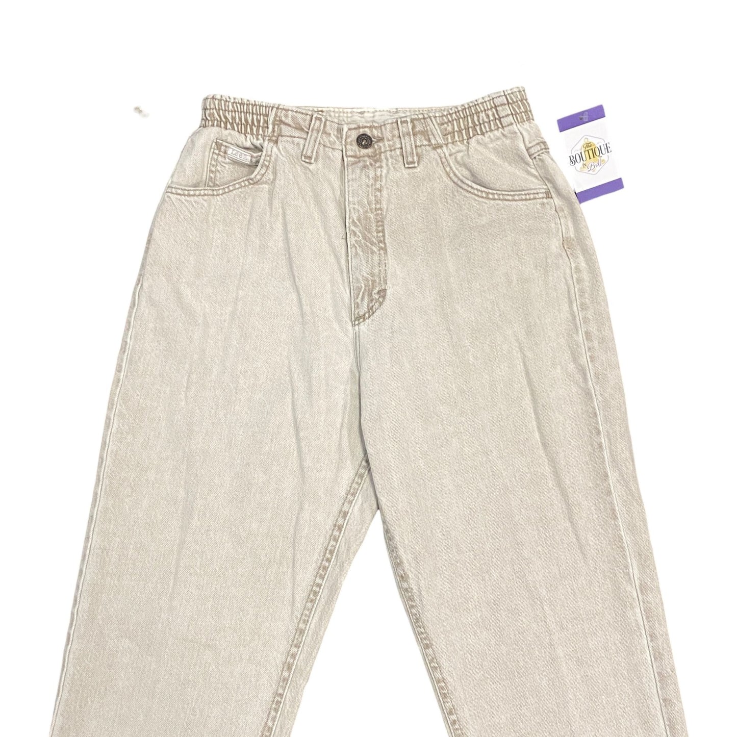 Vtg 90s Lee Jeans High Rise Tapered Elastic Waist USA Preppy Boho Soft Girl 10