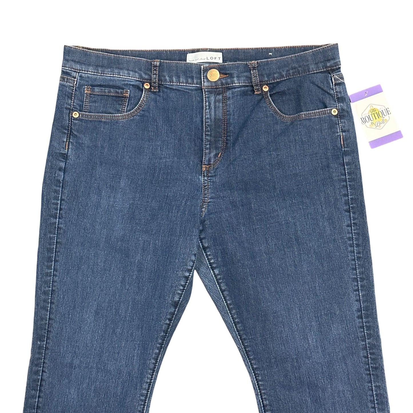 LOFT Modern Skinny Blue Jeans Cropped Stretch Mid Rise Normcore Petite 31/12