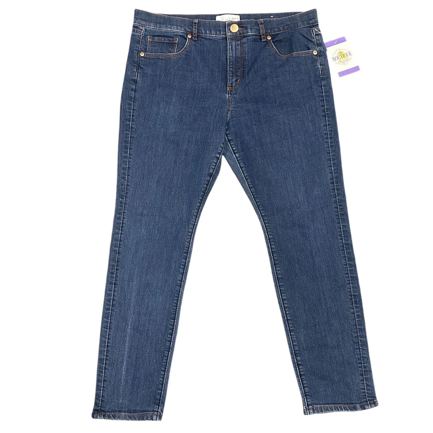 LOFT Modern Skinny Blue Jeans Cropped Stretch Mid Rise Normcore Petite 31/12