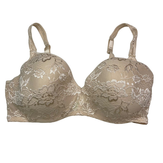 Motherhood Maternity Lace Beige Nursing Bra 44E Snap Down Cups Underwire