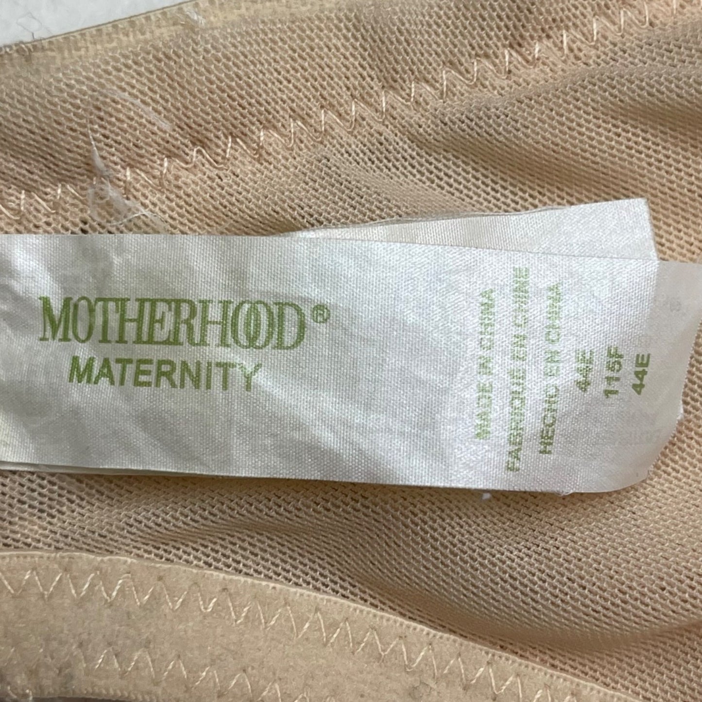 Motherhood Maternity Lace Beige Nursing Bra 44E Snap Down Cups Underwire