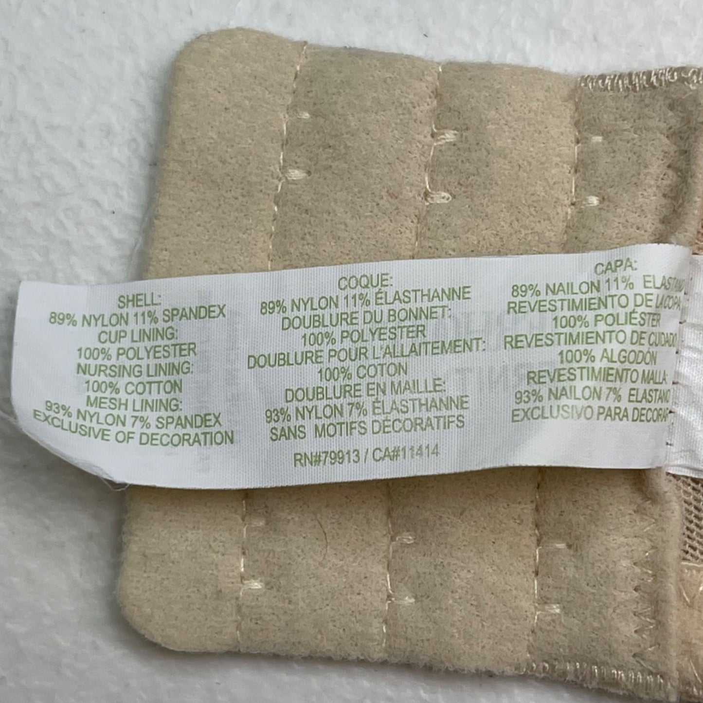 Motherhood Maternity Lace Beige Nursing Bra 44E Snap Down Cups Underwire