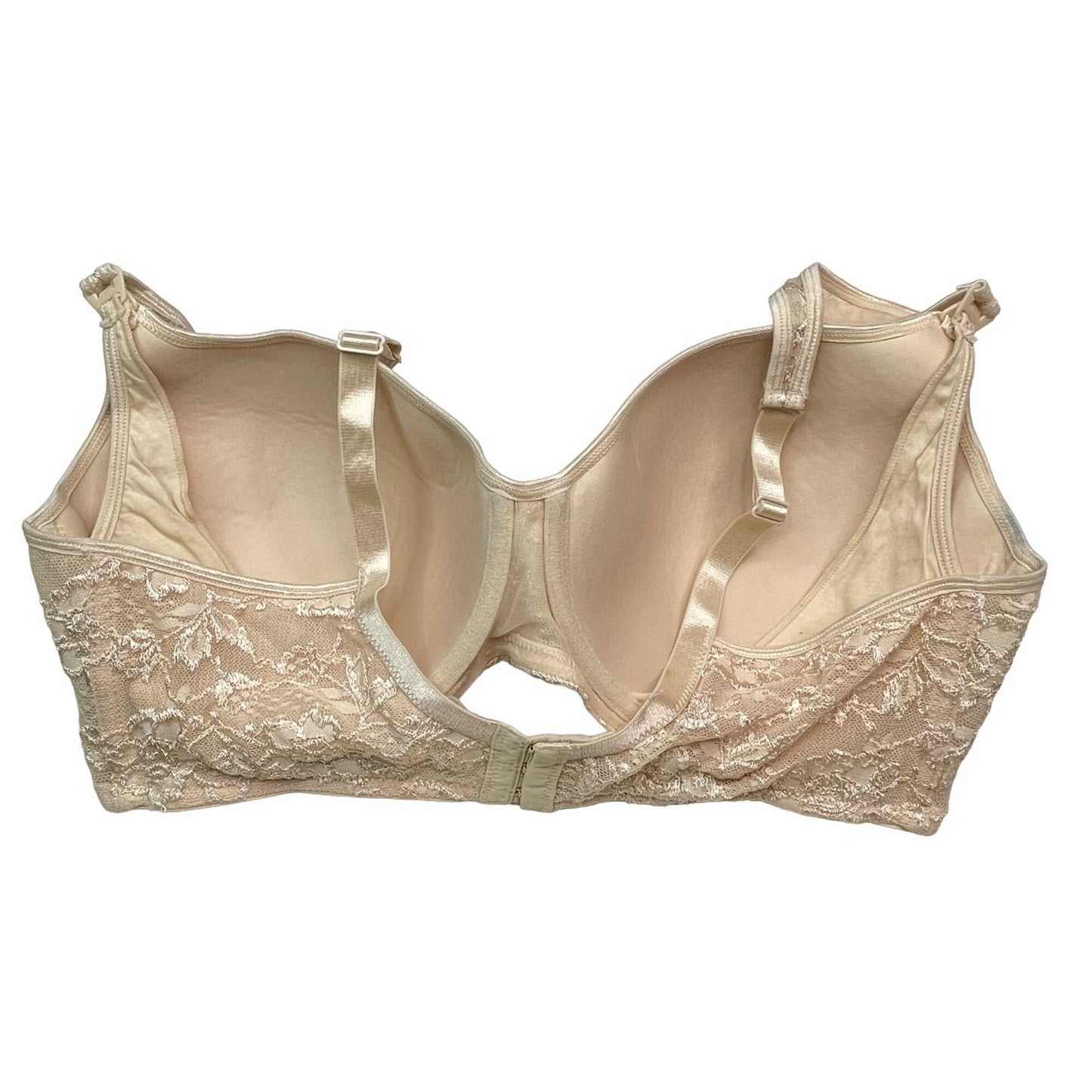 Motherhood Maternity Lace Beige Nursing Bra 44E Snap Down Cups Underwire