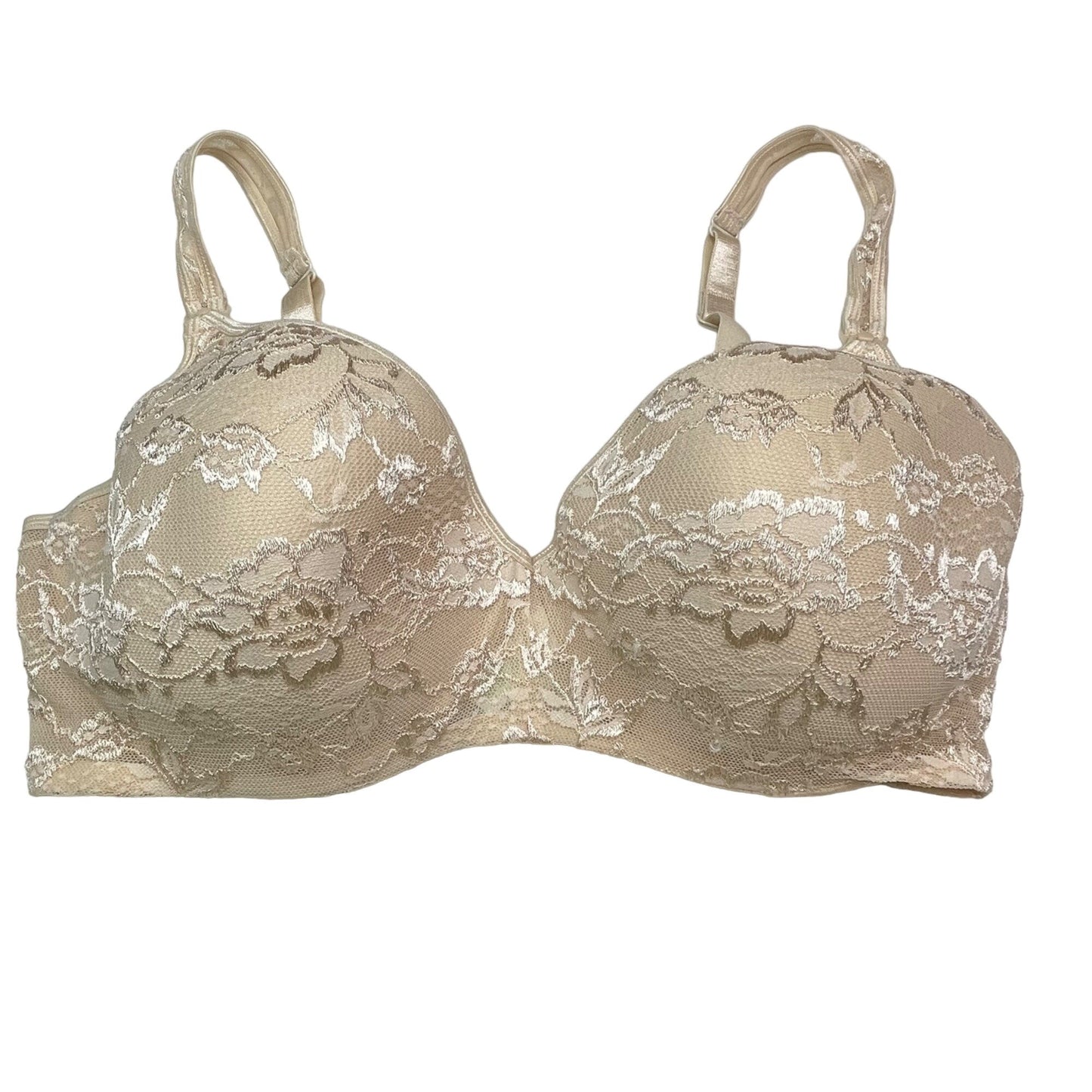 Motherhood Maternity Lace Beige Nursing Bra 44E Snap Down Cups Underwire