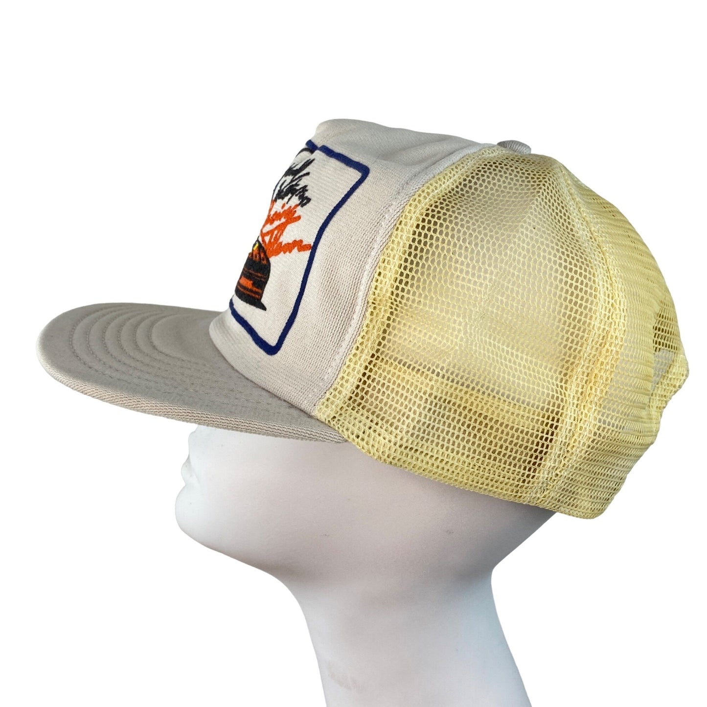 Vintage Darrel Waltrip Trucker Hat Cap Snapback USA Tide Racing Puffy Print Mesh