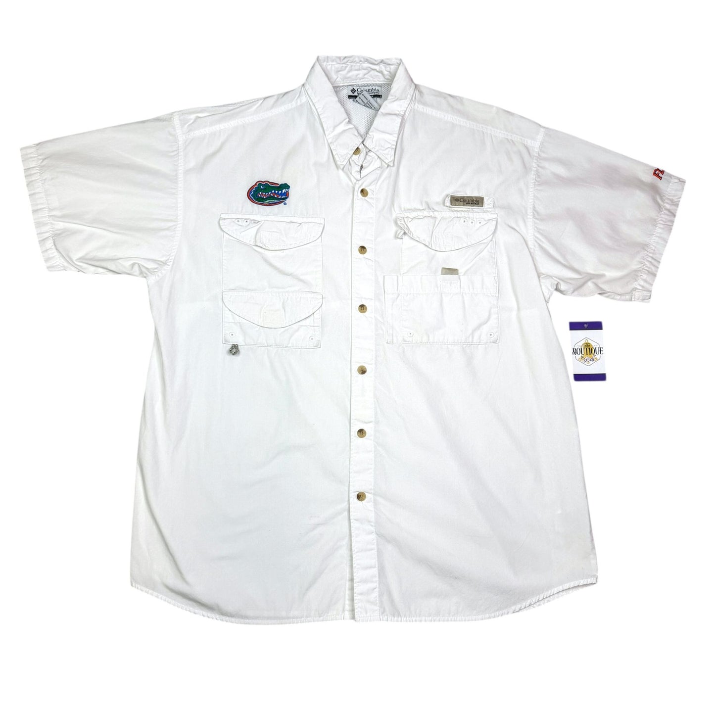 Columbia Tamiami Fishing Shirt UF Gator Logo Embroidered Dadcore Fan Apparel