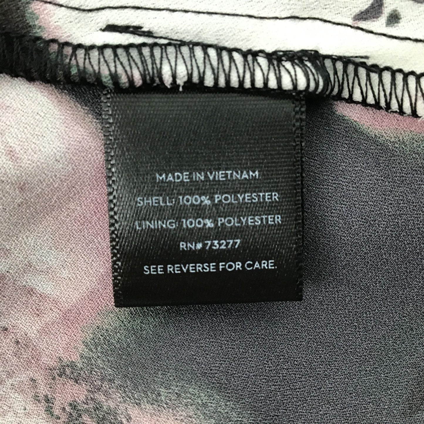 Vera Wang Womens XXL Dress Twist Front V-Neck Asymmetrical Hem Grey Pink Floral