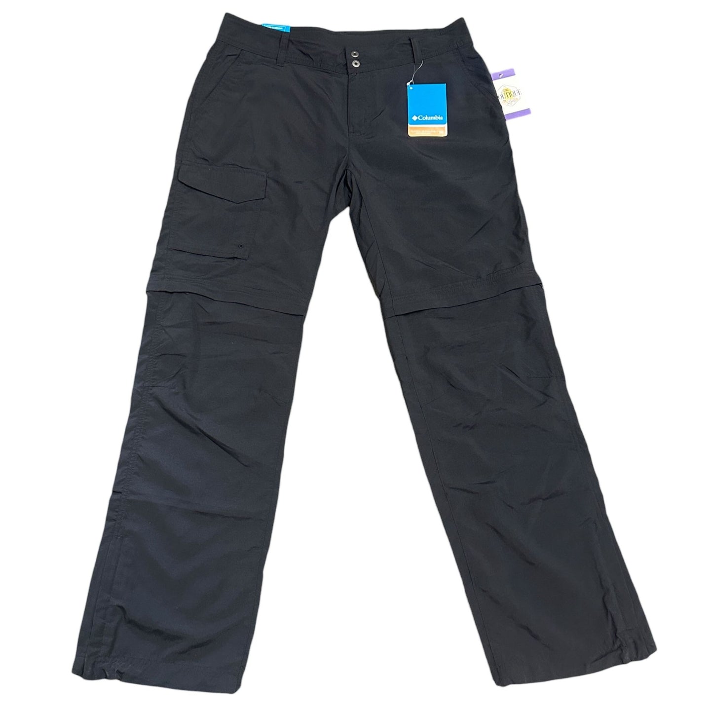 NWT Columbia Womens XL Black Omni Shade Silver Ridge Convertible Pant Hiking