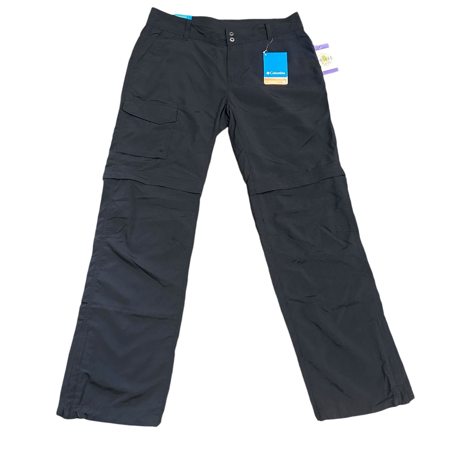 NWT Columbia Womens XL Black Omni Shade Silver Ridge Convertible Pant Hiking