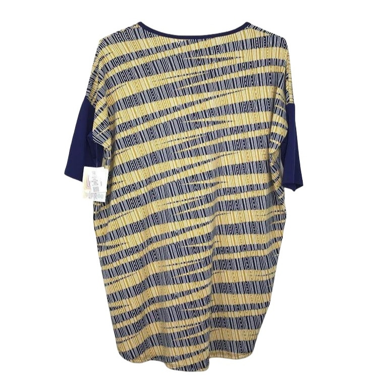 NWT Lularoe Womens S Abstract TShirt Short Sleeve Round Neck Yellow Lightweight