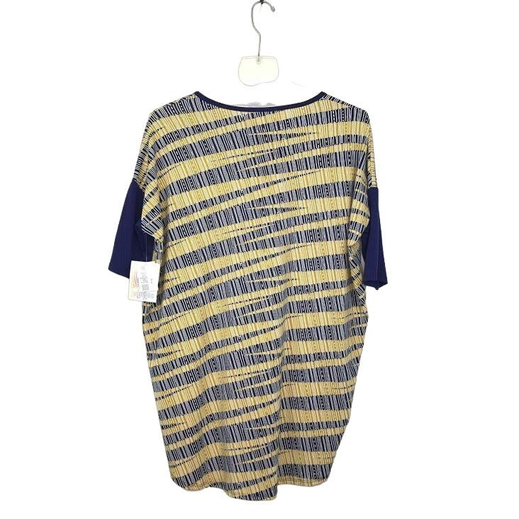 NWT Lularoe Womens S Abstract TShirt Short Sleeve Round Neck Yellow Lightweight