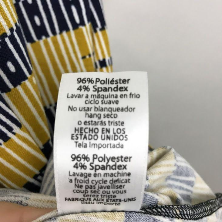 NWT Lularoe Womens S Abstract TShirt Short Sleeve Round Neck Yellow Lightweight