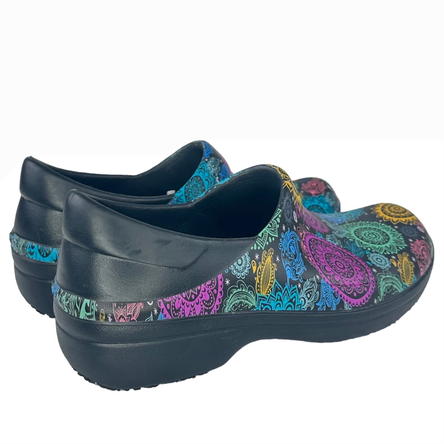 Crocs Womens 6 Neira Pro II Graphic Slip On Clogs Dual Comfort Slip Resistant