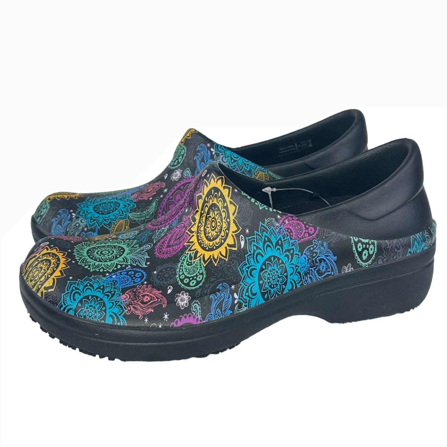 Crocs Womens 6 Neira Pro II Graphic Slip On Clogs Dual Comfort Slip Resistant