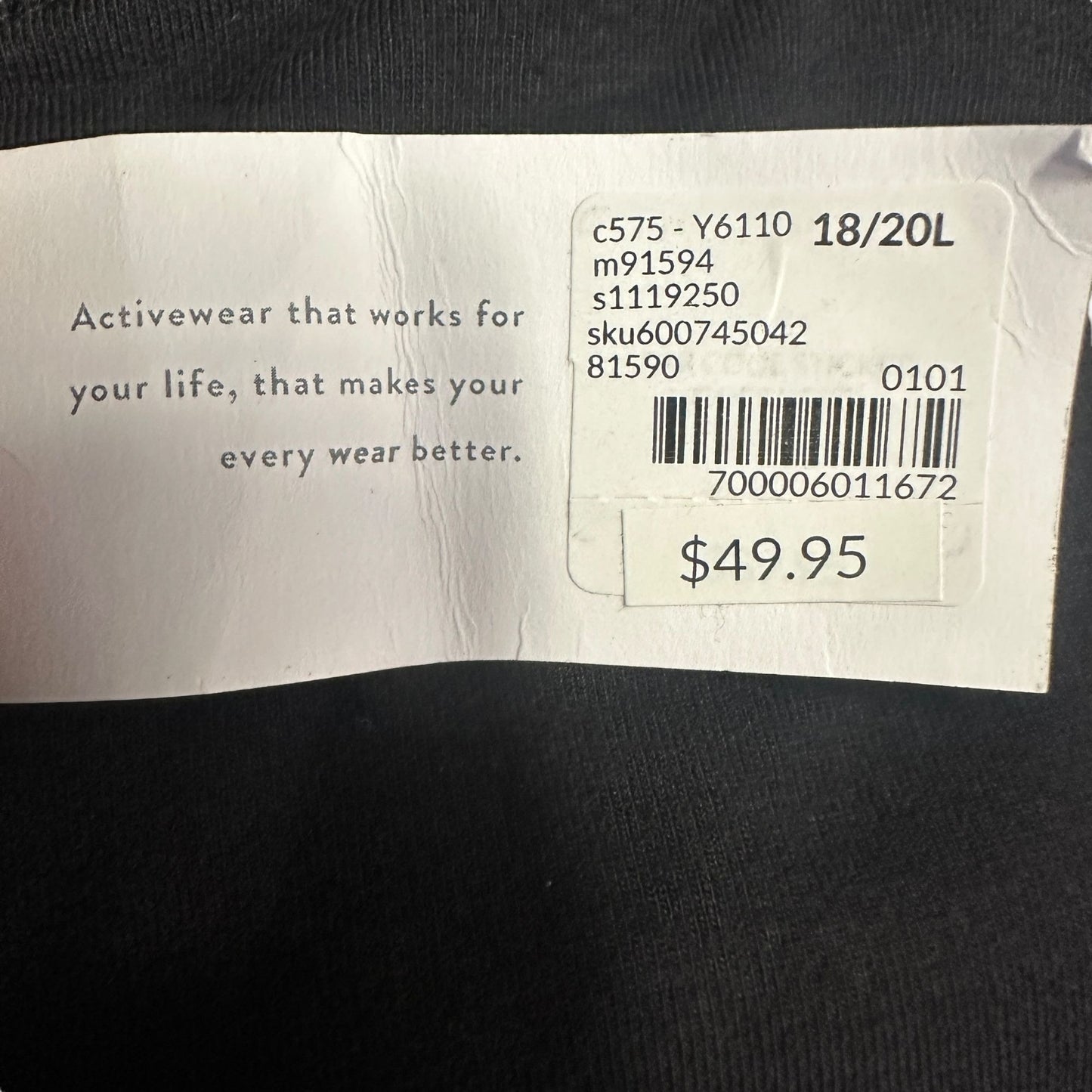 NWT Livi Activewear 18/20L Black Signature Strength Yoga Pants No Show Through