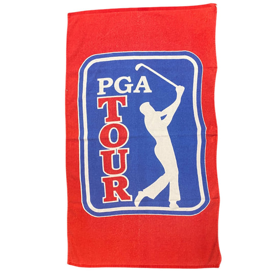 McArthur PGA Tour Bath Towel 50"x29" Red Blue Cotton Full Size Golf Golfing
