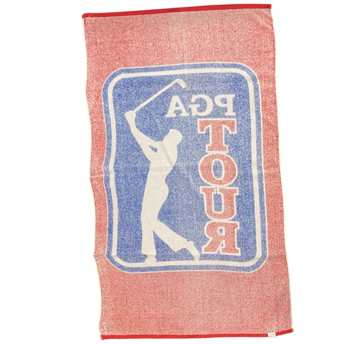 McArthur PGA Tour Bath Towel 50"x29" Red Blue Cotton Full Size Golf Golfing